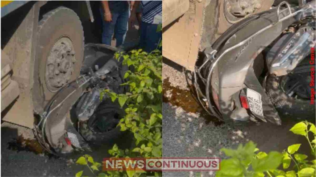 Kandivali Charkop Accident કાંદિવલીમાં કાળમુખા ડમ્પરની સ્કૂટીને જોરદાર ટક્કર