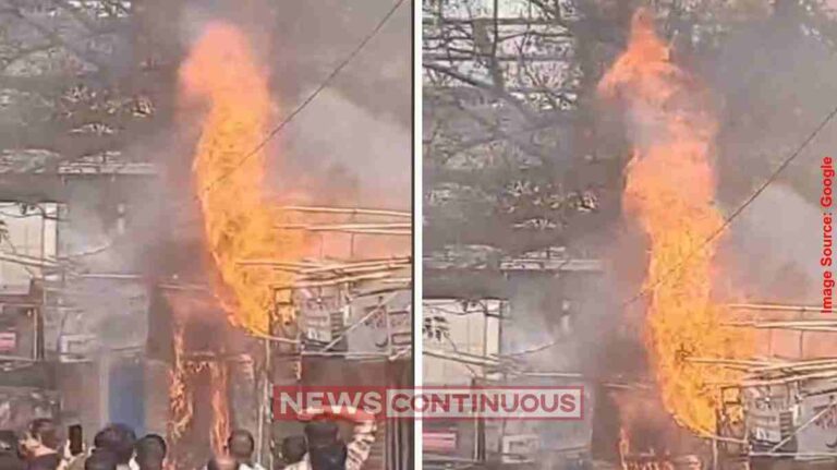 Bhandup Fire,Station Road ભાંડુપ સ્ટેશન રોડ પર દુકાનોમાં ભીષણ આગ ધુમાડાના
