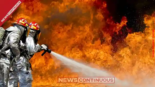 Massive Fire at Mira Road Plastic Godown: Cylinder Blasts Damage Nearby Towers and Vehicles; Residents Flee in Panic