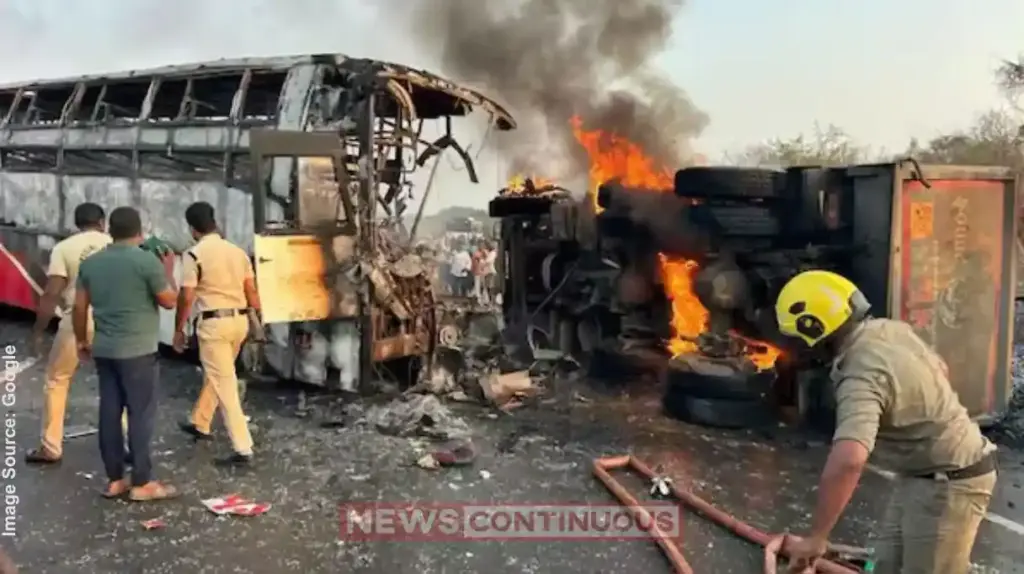 Andhra Pradesh Bus Accident: 13 Passengers Burnt Alive as Private Bus Collides with Tipper in Markapuram.