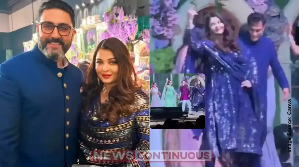 Viral Video: Aishwarya Rai Dances to Salman Khan’s Song with Husband Abhishek Bachchan at Mumbai Wedding; Nita Ambani Joins the Fun.