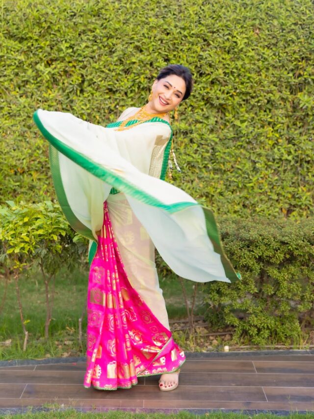 સાડીમાં રોયલ દેખાવું છે? માધુરી દીક્ષિત પાસેથી શીખો સ્ટાઇલિંગ ટિપ્સ!