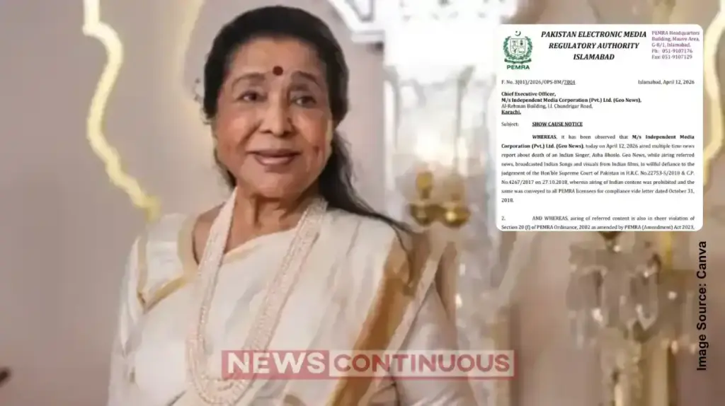 Controvery in Pakistan: Government issues show-cause notice to TV channel for airing tribute to Asha Bhosle.