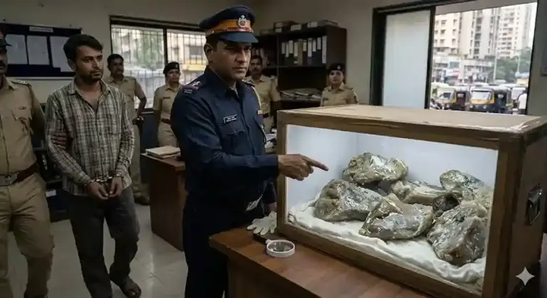 Ambergris Seizure।  મલાડમાં 'ફ્લોટિંગ ગોલ્ડ'નો પર્દાફાશ ૧.૧૫ કરોડની કિંમતની વ્હેલ માછલીની ઉલટી સાથે એકની ધરપકડ