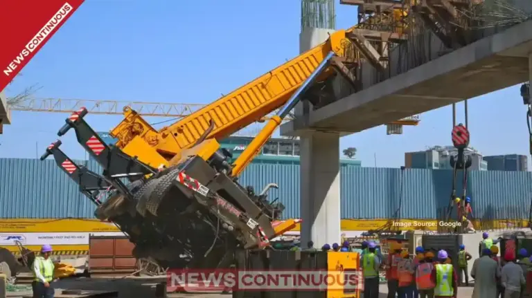 Major Accident at Mumbai Metro Site: Heavy beam collapses in BKC; Crane overturns due to imbalance.