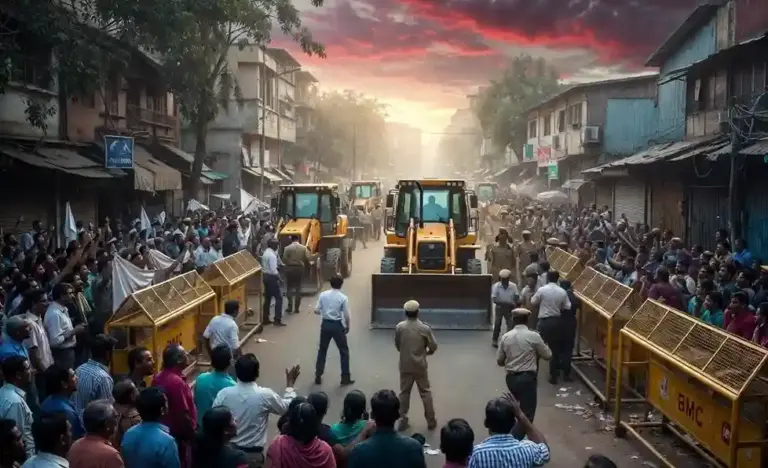 Sewri।શિવડીમાં અતિક્રમણ વિરોધી કાર્યવાહી દરમિયાન ભારે હોબાળો સ્થાનિકોના ઉગ્ર વિરોધ બાદ પાલિકાની કામગીરી થંભી