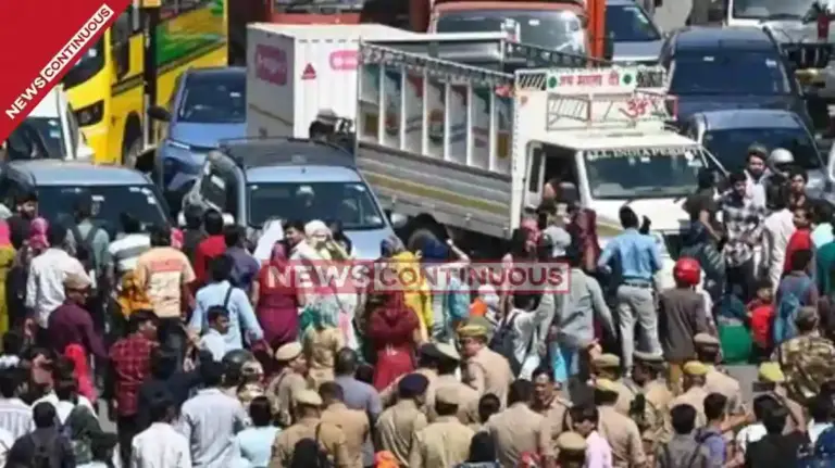 Noida Salary Protest Turns Violent Workers clash with police set vehicles on fire tear gas shells fired to control mob.
