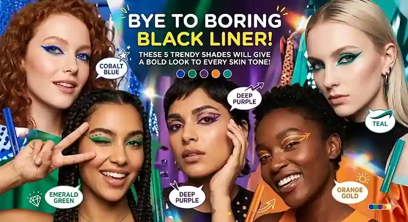 Trendy Eyeliner Shades। તમારા સ્કિન ટોન મુજબ પસંદ કરો પરફેક્ટ આઈલાઈનર કાળા રંગને બદલે આ  કલર્સ હવે છે લેટેસ્ટ ટ્રેન્ડ