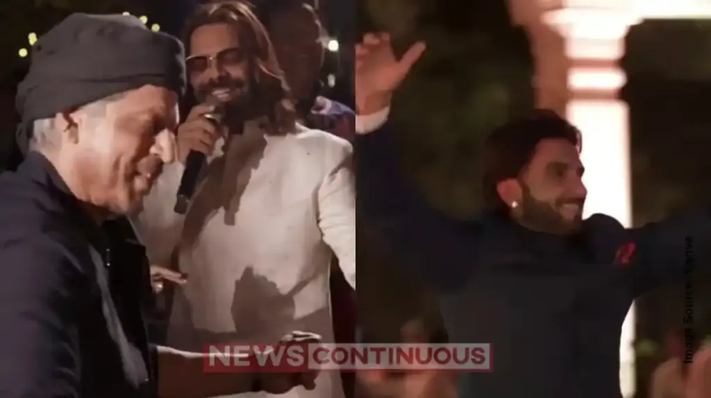 Shah Rukh Khan and Ranveer Singh dance to 'Bam Lahiri' at Anant Ambani's birthday bash in Vantara.