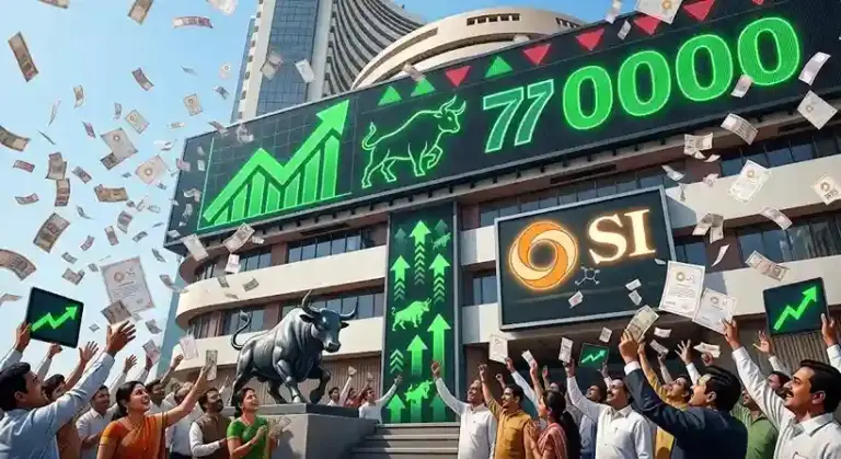 Stock Market Today| બજારમાં તેજીની લહેર! સેન્સેક્સ ૭૭,૦૦૦ ને પાર, સન ફાર્માના શેરમાં થયો તોફાની ઉછાળો