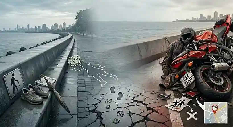 Marine Drive Accident| મરીન ડ્રાઈવ પર ગોઝારો અકસ્માત મોર્નિંગ વોક કરી રહેલા વૃદ્ધને બાઈકે લીધા અડફેટે, ત્રણેયના જીવ ગયા