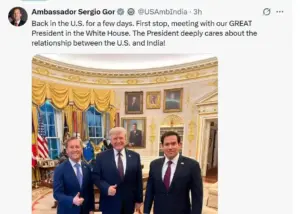 us-india-relations-ambassador-sergio-gor-meets-president-trump-says-trump-places-extreme-importance-on-ties-with-india