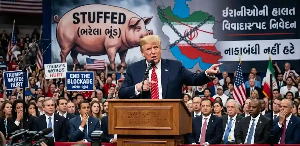 Donald Trump। ડોનાલ્ડ ટ્રમ્પનું અત્યંત વિવાદાસ્પદ નિવેદન ઈરાનીઓની હાલત 'ભરેલા ભૂંડ'  જેવી, નાકાબંધી નહીં હટે