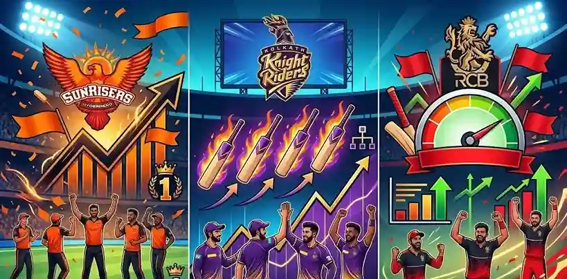 IPL 2026 Points Table। પોઈન્ટ ટેબલમાં મોટો ઉલટફેર! દિલ્હી બહાર થવાના આરે, કોલકાતાની જોરદાર વાપસી અને હૈદરાબાદપંજાબનું પ્રભુત્વ