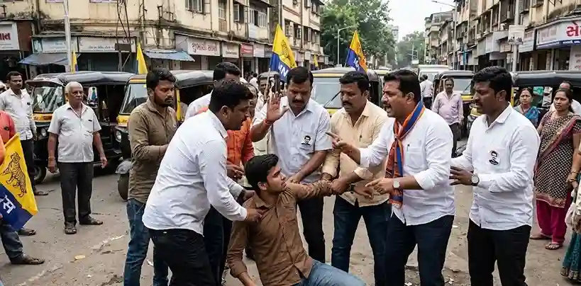 MNS Workers Action Mumbai। મુંબઈમાં હંગામો રાજ ઠાકરે અને મરાઠી ભાષાનું અપમાન કરનાર યુવકને મનસેનો મેથીપાક