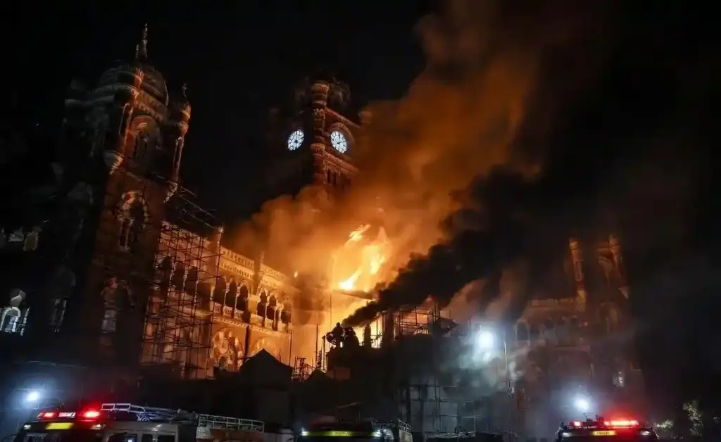 Mumbai CSMT Station Fire। મુંબઈના ઐતિહાસિક CSMT સ્ટેશનના રિડેવલપમેન્ટ સાઈટ પર ભીષણ આગ; સદનસીબે મોટી જાનહાનિ ટળી