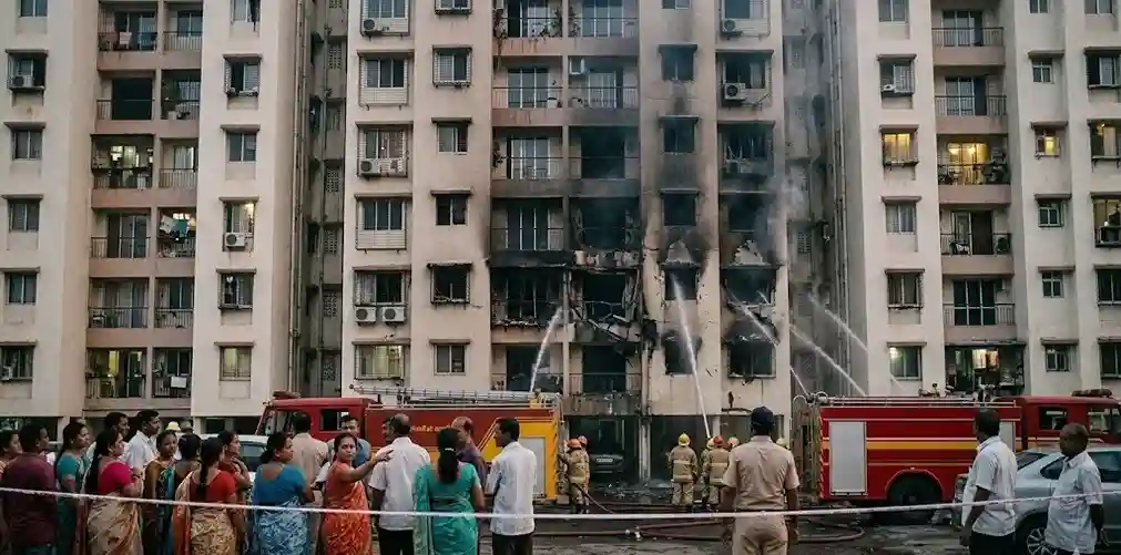 Kalyan AC Blast Fire। કલ્યાણમાં એસીનો જોરદાર બ્લાસ્ટ આગે વિકરાળ સ્વરૂપ ધારણ કરતા બે ઘર બળીને ખાખ, મોટી જાનહાનિ ટળી