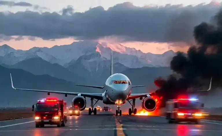 Kathmandu Airport Plane Fire।નેપાળમાં લેન્ડિંગ દરમિયાન પ્લેનમાં લાગી ભીષણ આગ, ૨૭૮ પ્રવાસીઓના જીવ જોખમમાં મૂકાયા; પાયલટની સતર્કતાથી મોટી હોનારત ટળી