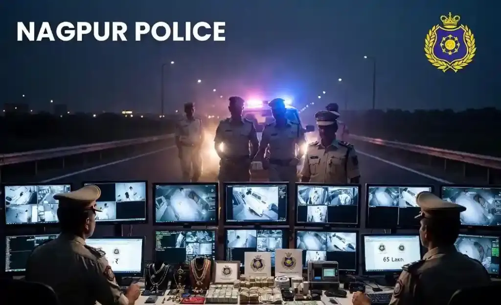 Nagpur Burglary Case Solved 355 CCTV। નાગપુર પોલીસે ૩૫૫ સીસીટીવી કેમેરા ફંફોસીને ઘરફોડીનો ભેદ ઉકેલ્યો પુણેથી આરોપીઓ ઝડપાયા, ૬૫.૮૦ લાખનો મુદ્દામાલ જપ્ત