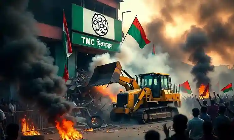 West Bengal Post Poll Violence| બંગાળમાં 'બુલડોઝર એક્શન'થી રાજકારણ ગરમાયું TMC કાર્યકર્તાઓ રસ્તા પર ઉતર્યા, બંગાળમાં સ્થિતિ તણાવપૂર્ણ