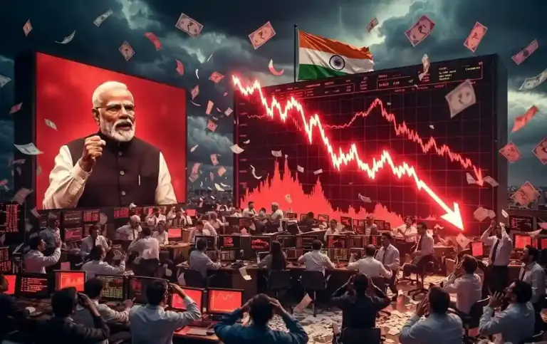 Stock Market Crash। માર્કેટમાં હાહાકાર! પીએમ મોદીની એક અપીલે શેરબજારને ધ્રુજાવ્યું; સેન્સેક્સનિફ્ટીમાં મોટું ગાબડું, રોકાણકારોમાં ફફડાટ