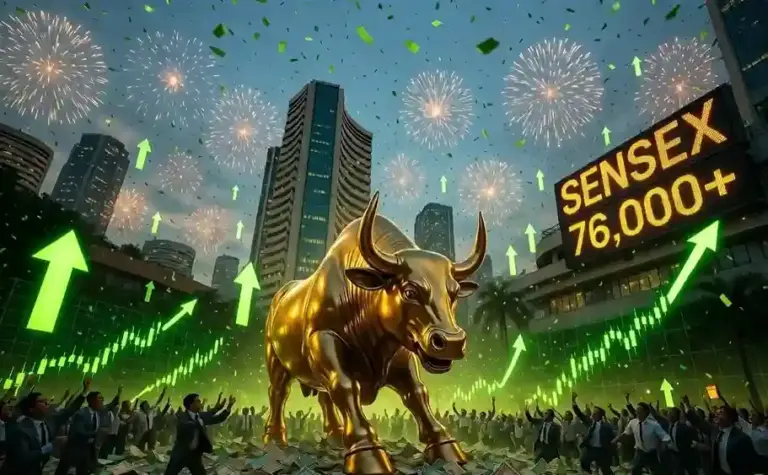 Stock Market Today| શેરબજારમાં ઓલટાઇમ હાઈ રેકોર્ડ, સેન્સેક્સ ૭૬,૦૦૦ ની પાર નીકળતાં રોકાણકારો ખુશખુશાલ