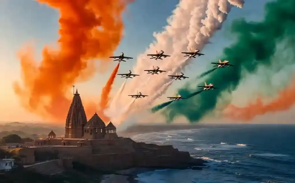 Somnath Temple 75th Anniversary। સોમનાથમાં શૌર્યના દર્શન મંદિરની 75મી વર્ષગાંઠ પર વાયુસેનાનો ‘સૂર્ય કિરણ એર શો’, આકાશમાં રચશે અદભૂત ફોર્મેશન
