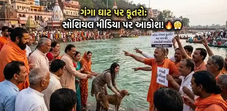 Haridwar Ganga Ghat Viral Video। હરિદ્વારના ગંગા ઘાટ પર કૂતરાને નવડાવવા પહોંચી મહિલા, ભક્તોનો ભારે વિરોધ અને સોશિયલ મીડિયા પર આક્રોશ