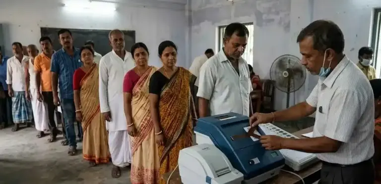 West Bengal Election Repolling 2026। પશ્ચિમ બંગાળમાં ૧૫ મતદાન કેન્દ્રો પર પુનર્મતદાન શરૂ EVM પર ટેપ લગાવી ભાજપનું નિશાન છુપાવ્યાનો હતો આરોપ, ચૂંટણી પંચ એક્શનમાં