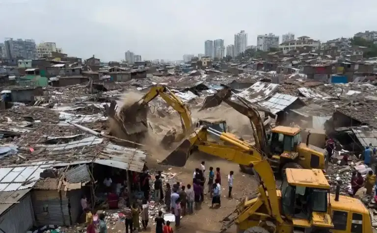 West Railway Demolition Bandra। મુંબઈમાં તહેવાર પહેલા જ હજારો લોકો બેઘર બાંદ્રાના ગરીબ નગરમાં ૪૦૦ ઝૂંપડીઓ પર ચાલ્યો બુલડોઝર, રહેવાસીઓની નજર સામે ઘરો જમીનદોસ્ત
