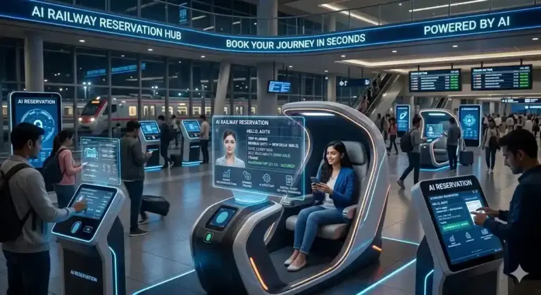 AI Railway Reservationરેલવે રિઝર્વેશનમાં હવે આર્ટિફિશિયલ ઇન્ટેલિજન્સની એન્ટ્રી ટિકિટ બુકિંગ બનશે વધુ સ્માર્ટ અને ઝડપી; જાણો કેવી રીતે થશે ફાયદો