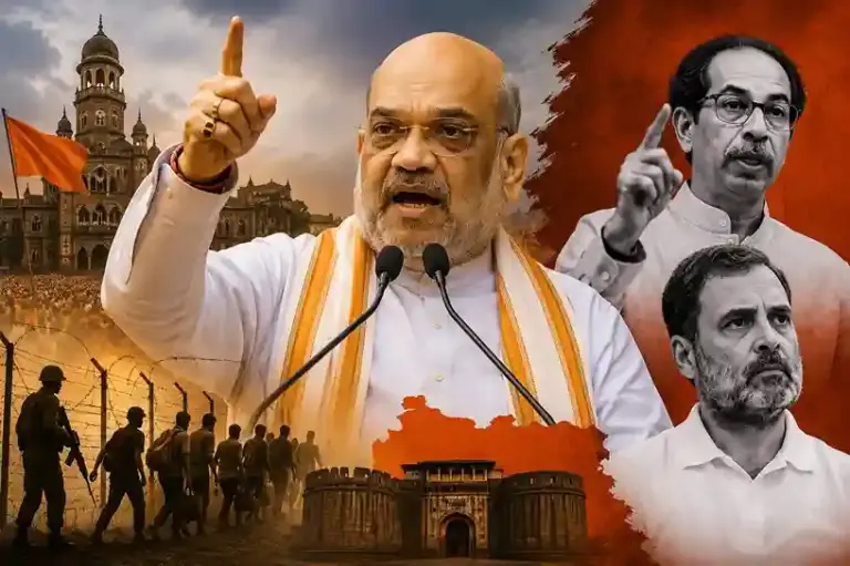 Amit Shah in Kolhapur  કોલ્હાપુરમાં અમિત શાહનો હુંકાર 'ભારત કોઈ ધર્મશાળા નથી', એકએક ઘૂસણખોરને દેશમાંથી બહાર કાઢીશું