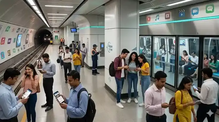 Aqua Line Mobile Network   હવે એક્વા લાઈનમાં પણ  મળશે કનેક્ટિવિટી! ૧૬ સ્ટેશનો પર મોબાઈલ નેટવર્ક સેવા શરૂ
