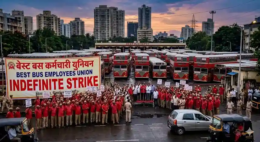 BEST Employees Strike મુંબઈમાં ટ્રાન્સપોર્ટ અને વીજ સેવા પર સંકટ BEST કર્મચારીઓ ૧૯ જૂનથી અનિશ્ચિત મુદતની હડતાળ પર