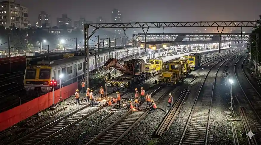 Central Railway Block મુંબઈ લોકલ ટ્રેન મુસાફરો માટે એલર્ટ CSMTકુર્લા વચ્ચેના બ્લોકને કારણે ટ્રેન સેવા પ્રભાવિત
