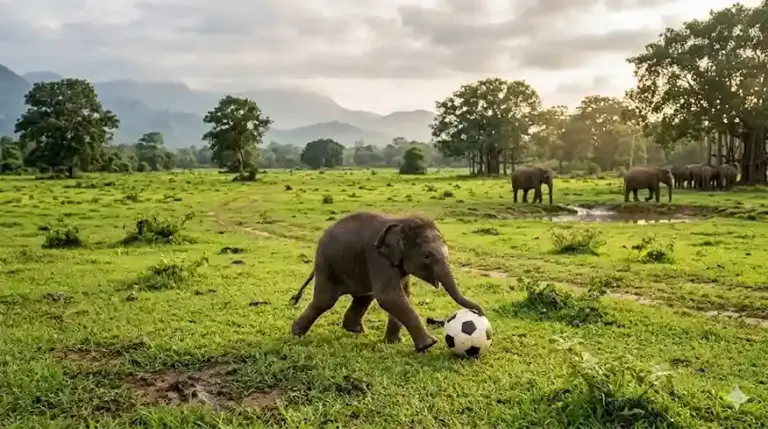 Cute Elephant Video   ક્યૂટનેસ ઓવરલોડેડ ફૂટબોલ સાથે મસ્તી કરતું મદનિયું, વીડિયો જોઈને હસવું રોકી નહીં શકો.