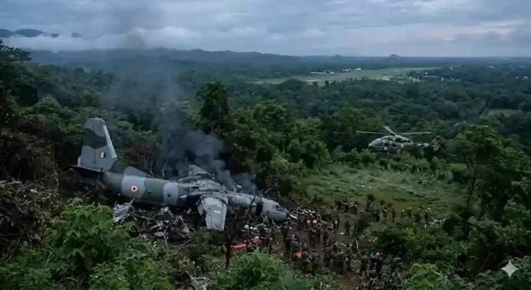 IAF An32 Crash in Jorhat  આસામના જોરહાટમાં વાયુસેનાનું An32 વિમાન ક્રેશ પાંચ વીર જવાનો શહીદ, કોપાયલટ સુરક્ષિત.