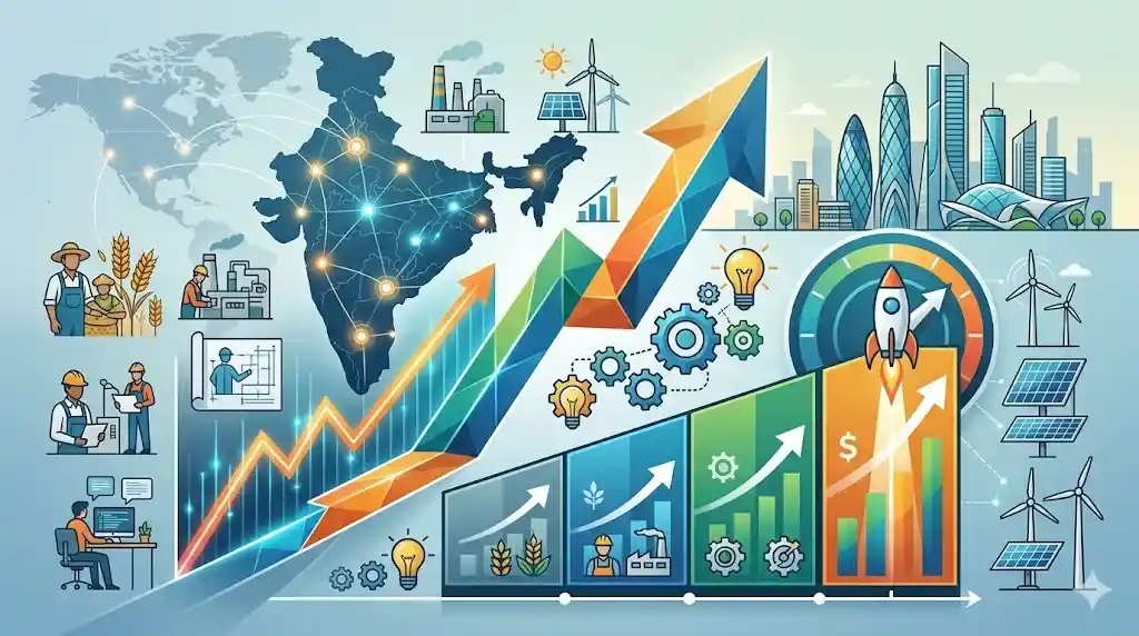 India GDP Data  યુદ્ધ, ટ્રમ્પ ટેરિફ... છતાં ભારતીય અર્થતંત્રની મજબૂત સ્પિરિટ; નાણાકીય વર્ષ 26 માં GDP વૃદ્ધિ દર અનુમાન કરતાં સારા આંકડા