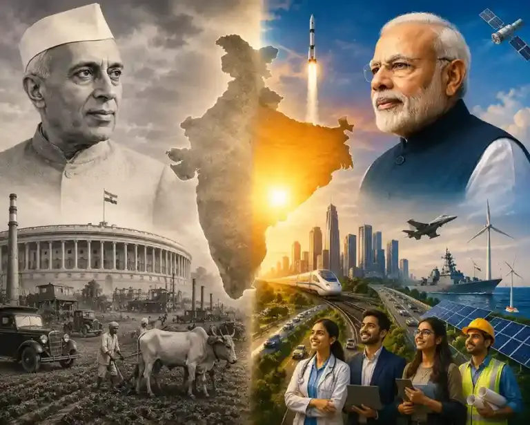 India’s Evolution 1947 to 2026  ૧૯૪૭ થી ૨૦૨૬ નેહરુનો પાયો અને મોદીના નિર્ણયો, ભારતના બદલાતા સ્વરૂપની ગાથા