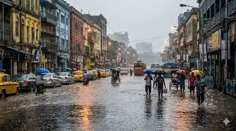 Kolkata Rains  કોલકાતામાં મુશળધાર વરસાદ રસ્તાઓ બન્યા નદી, અનેક વિસ્તારોમાં પાણી ભરાતા લોકો પરેશાન