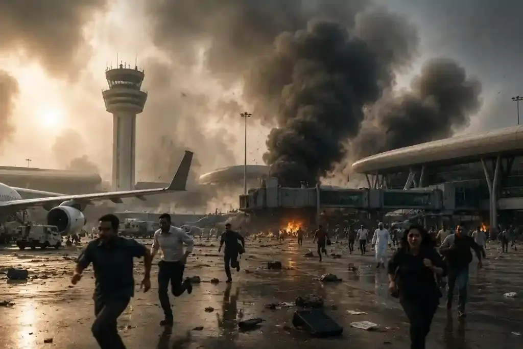 Kuwait airport drone attack   પશ્ચિમ એશિયામાં ફરી વધ્યો તણાવ, મિસાઈલ અને ડ્રોનથી ધ્રૂજ્યું કુવૈત એરપોર્ટ; ધુમાડાના ગોટેગોટા વચ્ચે લોકો જીવ બચાવી ભાગ્યા, જુઓ વિડિયો…
