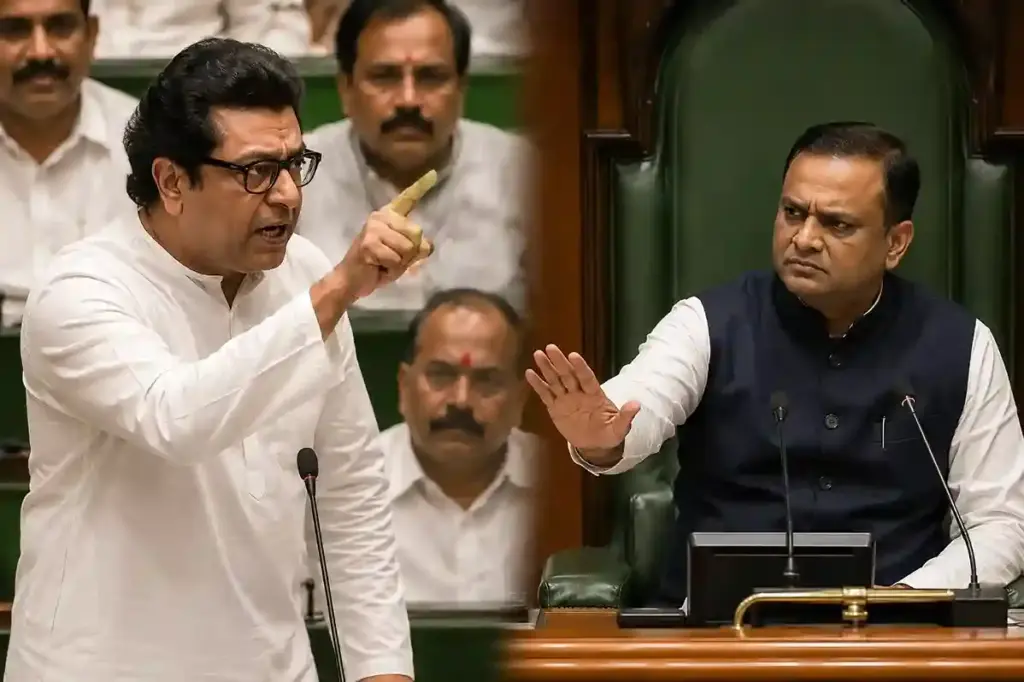 Legislative Assembly Controversy રાજ ઠાકરેનો સ્પીકરને સીધો પડકાર "મરાઠી ભાષાનું અપમાન સહન નહીં થાય," રાહુલ નાર્વેકરની ઝાટકણી.