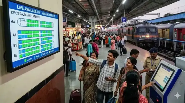 Live Booking of Vacant Train Berths    હવે ચાલતી ટ્રેનમાં ખાલી સીટ મળશે ઓનલાઈન, રેલવેની નવી સુવિધાથી મુસાફરોને મોટી રાહત.