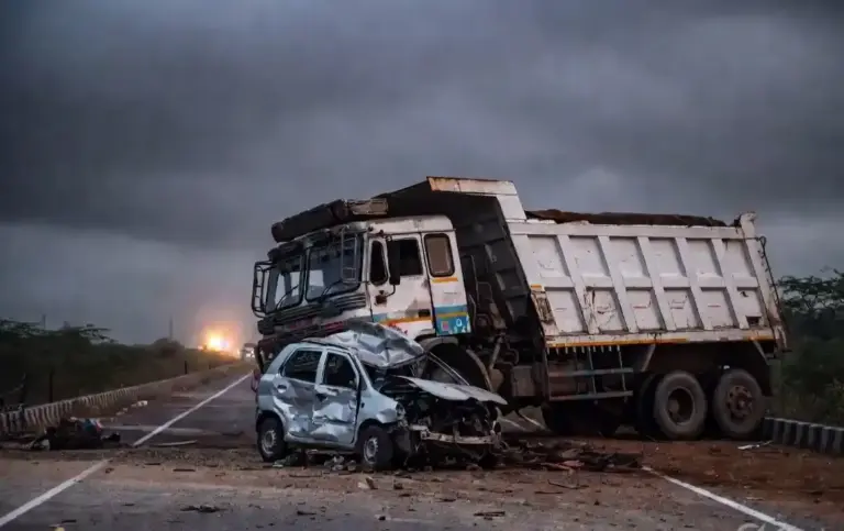 Morbi Highway Accident। ગુજારાતના મોરબીમાં ભયાનક અકસ્માત પૂરપાટ ઝડપે આવતા ડમ્પરે કારને કચડી, એક જ ગામના ૫ આશાસ્પદ યુવકોના કમકમાટીભર્યા મોત