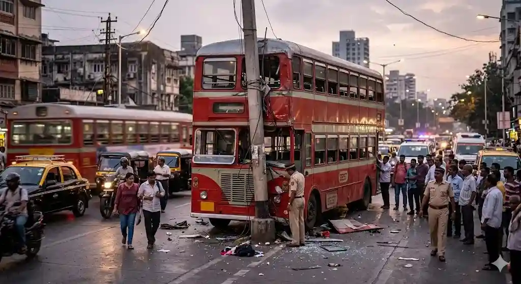 Mumbai BEST Bus Accident કાંદિવલીમાં કાળ બનીને આવી બેસ્ટ બસ, બે રાહદારીઓને કચડ્યા, ઘટનાસ્થળે જ મોત...