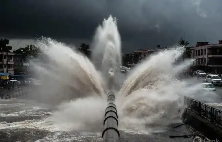 Mumbai BMC Water Pipeline Burst Borivali। મુંબઈના બોરીવલીમાં મુખ્ય વોટર પાઈપલાઈન ફાટી, હવામાં ઉડ્યા પાણીના પ્રચંડ ફુવારા; હજારો લીટર પાણીનો વેડફાટ