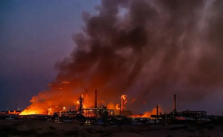 Qatar Barzan Gas Plant Explosion  કતારના બરઝાન ગેસ પ્લાન્ટમાં ભીષણ બ્લાસ્ટ બાદ ફાટી નીકળી આગ! ૫૪ કર્મચારીઓ ઘાયલ અને ૧૮ લાપતા