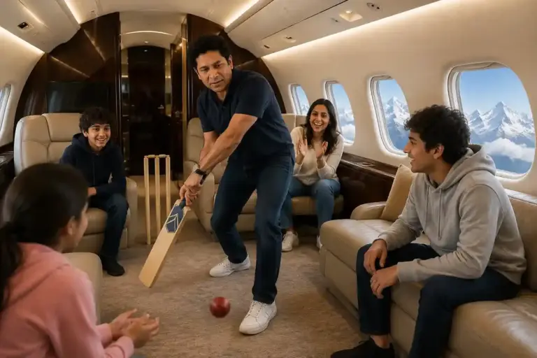 Sachin Tendulkar's Cricket Passion  આકાશમાં પણ બેટિંગનો જાદુ! પ્રાઈવેટ જેટમાં પરિવાર સાથે બેટિંગ પ્રેક્ટિસ કરતા જોવા મળ્યા 'ગોડ ઓફ ક્રિકેટ' સચિન તેંડુલકર.