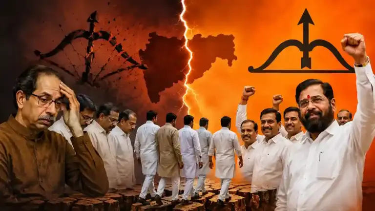Shiv Sena (UBT) Split   મહારાષ્ટ્રનું બદલાતું રાજકીય ગણિત ૬ સાંસદોના પક્ષપલટાથી એકનાથ શિંદેનું પલડું થયું ભારે.