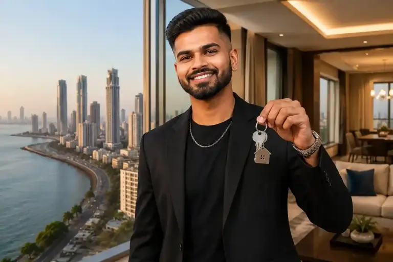 Shreyas Iyer's New Luxury Home  કેપ્ટન બનતાં જ શ્રેયસ અય્યરનું નવું સાહસ મુંબઈના પોશ વિસ્તાર વરલીમાં ખરીદ્યો લક્ઝરી ફ્લેટ.